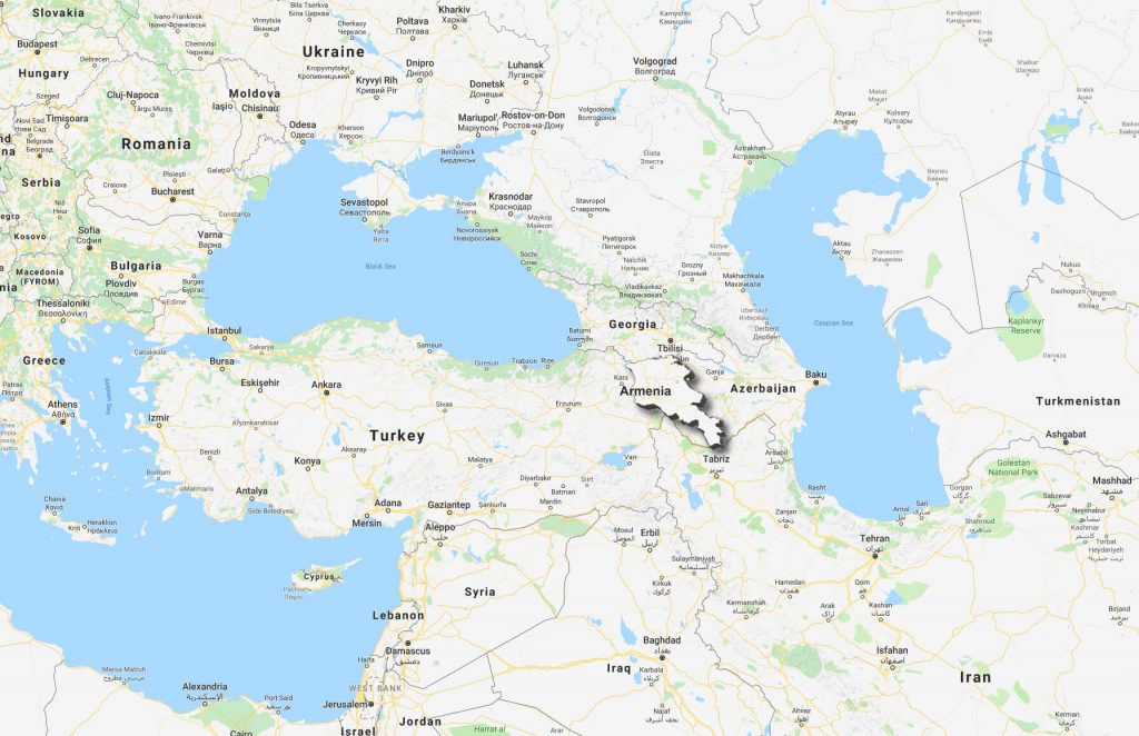 armenia on map